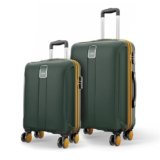 Safari Cabin Thorium Neo 8 Wheels Set of 2 (+ Medium) Trolley Bags, Hard Case Polycarbonate, 360º Spinner Wheeling Luggage for Men & Women, Travel Bag Suitcase, Dusk Green