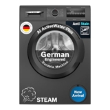 Bosch 7 kg 5 Star Front Load Fully-Automatic Washing Machine, AI ActiveWater, 15 Wash Programs, Removes 99.9% Germs with Steam, No Tangle or Wrinkle, SoftCare Paddle, Black, WAJ24209IN