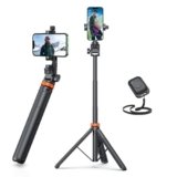 EUCOS 62″ Phone Tripod, Tripod for iPhone & Selfie Stick with Remote, Extendable Cell Phone Stand & Ultimate Phone Holder, Solidest Phone Stand Compatible with iPhone/Android