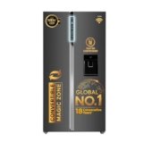 Haier 596 L 3 Star Frost Free Expert Inverter Smart Sense AI enabled 2-Door Side by Side Refrigerator (HRS-682WGKU1, Graphite Black, Magic Convertible, In-built Water Dispenser, 2026 Model)