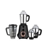 Bajaj Military Series Glamore 1000 W Mixer Grinder With 4 Jars (3 Stainless Steel Jars + 1 Fruit Filter Jar) | DuraCut Blades | Powerful Titan Motor | Unbeatable Toughness | 2 Yrs Warranty【Jet Black】