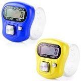 GLUN® Naam Jap Counter Digital Tally Counter | Finger Ring Chanting Counter for Mantra, Meditation, Prayer & Pooja | Electronic Counting Device for Jap Mala & Umpire Use (Pack of 2) (Random Colour)