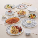 Larah By Borosil Moon Milky Way Dinner Set – 21 Pcs, Opal Glass Dinner Plates & Bowls Crockery Set for Dinning, White