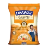 Daawat Rozana Super Basmati Rice 5Kg| For Everyday Consumption| Cooked Grain Upto 13mm*| Naturally Aged