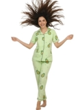 Jade & Julie- Women Printed Night Suit Sets Half Sleeve Shirt and Full Payjama Sets-M