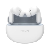 Philips TAT1269 Bluetooth Truly Wireless in Ear Earbuds with mic, 13mm Drivers, BT 5.4, 40H Playtime, IPX5, Fast Charging, Touch Controls, Voice Assistant, Mono Mode, LED Indicator (Bright White)