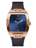 GUESS Mens 43 mm Phoenix Blue Dial Genuine Leather Analog Watch – GW0386G2