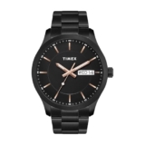 TIMEX Analog Watch for man with Black Round Dial & Black Stainless Steel Bracelet Band Water Resistant Men’s Wrist Watches – TWEG20803