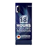 Bosch 207 L, 4 star, Smart Inverter, Direct-Cool Single Door Refrigerator|18 Hrs Cooling Retention |Largest Vegetable Box |Delicate Crisper|2.5x Faster Cooling (2026 Model, Feather Blue,CST20B34AI)