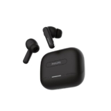 Philips TAT1050BK/94 Truly Wireless Earbuds with ANC, Quad Mic ENC, Up to 50 Hr Playtime, 13mm Neodymium Drivers, Multipoint, IPX5 Water Resistance, Fast Charging, Ultra Low Latency (Deep Black)