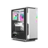 Ant Esports Eclipse Mid-Tower Computer Case/Gaming Cabinet – Black & White | Support ATX,M-ATX,M-ITX | Pre-Installed 4 x 120mm ARGB Fans
