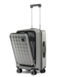 SNITCH Rubik Laptop Cabin Size Silver Polycarbonate Hard Travel Suitcase – Trolley Bag Small & Luggage with 8 Wheels, Premium Lock, Laptop Compartment & Free Shoe Bag