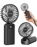 Gaiatop Powerful Hand Fan, Portable Personal Fan Handheld Fan, 3 Speed Foldable Desk Fan with Digital Display, 2000mAh USB Rechargeable Fan for Indoor Outdoor