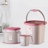Cello Cubic 20 Bathroom Set | Sturdy and Durable | Cubic Set (Bucket 18 L + Stool + Mug 1.5 L) | Lightweight and Rigid | Easy to Clean and Attractive Design | Set of 3 | Pink