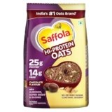 Saffola 25g High Protein Oats | 14g Fibre | 1kg | No Refined Sugar | With Almonds, Raisin, Pumpkin and Chia Seeds | Rolled Oats for Weight management & Muscle gain | Chocolate flavour