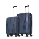 Aristocrat Airpro Set of 2 Cabin (Small Size) & Medium Size (Check-in) Hard Case Trolley Bags, 8 Wheels, Polypropylene Case Luggage, Combination Lock, Unisex, 3-Yr Global Warranty, Poseidon Blue