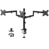 WALI Triple Monitor Mount, Three Desk Mount Fits 13-27in Screens,Holds up to 22lbs, Multiple Monitor Stand with Tilt, Swivel, Rotation, VESA 75×75,100x100mm(M003S), Black