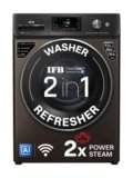IFB 10 kg with 9 Swirl Wash, 2x Power Steam, Steam Refresh Program, Eco Inverter Motor, WiFi Enabled, DeepClean Powered by Ai Fully Automatic Front Load Washing Machine with In-built Heater Brown(EXECUTIVE PLUS MBN 1014K CMS)