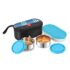 CELLO Glassy Mix Lunch Box with Jacket for Office, Transparent | 2 x 320ml, 1 x 240ml Glass Containers, Microwave Safe Leadfree Toughened Glass, Airtight Leakproof Tiffin Box for Daily Use & Travel