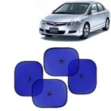 KINGSWAY Car Window Curtain Sticky Sun Shades Compatible with Honda Civic, (Year 2006-2015), Universal Fit Sunshades for Side Window, Rear Window, Blue Color, 4 Pieces