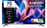 XIAOMI X Pro Series 189.3 cm (75 inch) QLED Ultra HD (4K) Smart Google TV 2026 Edition with MaxView Display | 34W Dolby Audio | Filmmaker Mode | HDR10+ | Dolby Vision | 32GB Storage | Mi TV(L75MB-APIN)