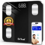 Dr Trust USA 526 Legend BMI Weight Scale & Body Fat Analyzer with IOS/Android App Sync,14 Essential Composition Metrics Weighing Machine for Home Health Monitoring (Black)