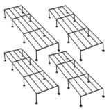 SN HOME CREATION 24 Inch, Set of 4 | Durable 9 Layer Coating Anti-Rust Metal | 80 KG Capacity | Plant Stands for Outdoor Balcony & Indoor Living Room | Pot Stands for Plants in Balcony | Black