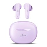 pTron Bassbuds Astra in-Ear TWS Earbuds w/Stereo Sound, 50Hrs Playtime, Stereo Calls, Custom EQ, Mobile App, BTv5.3 Headphones, Touch Control, Voice Assistant, Type C Charging & IPX4 (Lilac)