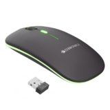 Zebronics Wireless Mouse, Dual Mode 2.4GHz + BT, Up to 1600 DPI, USB Nano Receiver, Lightweight Design, Multicolor LED Lights, Rechargeable Battery (Blanc, Grey)