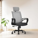 CELLBELL Desire C104 Mesh High Back Ergonomic Office Chair – Adjustable Seat Height, Sturdy Metal Base, Revolving Study & Computer Chair for Work from Home, Grey