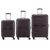 Aristocrat Liberty Set of 3 (Cabin+Medium+Large) Trolley Bag, 58+68+78Cm | Combination Lock | 8 Wheels | 3 Years International Warranty | New Saddle Brown