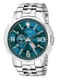 Matrix Superior Day & Date Functioning, Stainless Steel Strap Analog Watch for Men & Boys (Green)
