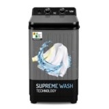 VW 8.5 kg Top Load Washer Only with Powerful Wash, V8 SupremeWash, Black/Grey