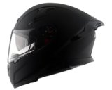 Axor Apex Solid ISI ECE DOT Certified Matt Black Full Face Dual Visor Helmet for Men and Women with Pinlock Fitted Outer Clear Visor and Inner Smoke Sun Visor Dull Black(L)