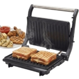Libra Sandwich Maker Electric – 1000 W 2 Slice Sandwich Griller and Toaster with Non Stick Plates Opens to 180° Grill Toast Electric Griller with Cool Touch Handles, Temperature Control and Drip Tray