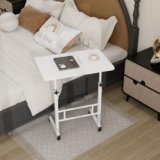 Homeland Design your Heritage Wood Multipurpose Movable & Adjustable Table for Computer & Laptop (White)