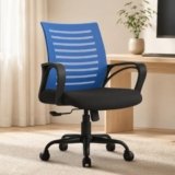 INNOWIN Mini Jazz Mesh Mid-Back Ergonomic Home Office Chair | 3-Years Limited Warranty Included | Tilting & Height Adjustable Mechanism, Heavy Duty Metal Base | Ideal for Office Work & Study (N Blue)