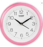 Kadio Analog 20 cm X 20 cm Wall Clock (Pink with Glass, Standard)