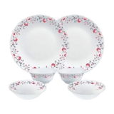 Larah by Borosil Pentas Opalware Dinner Set, 6 -Piece, White
