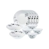 Larah by Borosil Millenia Opalware Dinner Set, 10 -Piece, White