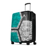 Aristocrat Bruce Check-in Trolley Bag 73cm | Large | Hard Luggage | Smooth 8-Wheel Suitcase | Secure Combination Lock with Sturdy Zipper | Full Fabric Convipack | 3-Year Warranty (Blue)