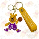 Desi Festival® Cute 3D Keychain | Keyring & Quirky Bag Charm | Hard Silicone, Unbreakable | Travel Essential | Kids Friendly | Strap & Bag Hook (Pooh Basketball)