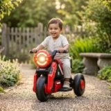 Tondu Bolt Electric Bike for Kids Ages 2-5 Years – Battery Operated Ride-On Motorcycle Toy with Music Player, LED Light, Foot Pedal, Forward & Reverse Drive – 40kg Capacity – Rechargeable – Red