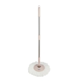 Amazon Brand – Presto! Extendable Stainless Steel Spin Mop Stick with Plate & Microfiber Refill | 123 cm Telescopic Rod | Quick Lock Mechanism | Chestnut