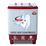 Power Guard 7.5 kg 5 Star Semi-Automatic Top Loading Washing Machine Appliance (PG75WM-BG-OP, Burgundy, Powerful Motor, Effective Wash Pulsator,1400 RPM & Castors)