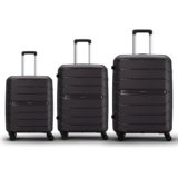 Aristocrat Liberty 8 Wheel Set of 3 Large Size (Check-in), Medium Size (Check-in) & Cabin (Small Size) Hard Case Trolley Bags, Lightweight Polypropylene Luggage, 3-Yr Global Warranty, Saddle Brown