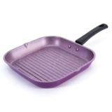 Wonderchef Valencia Non-Stick Grill Pan | Cool Touch Bakelite Handle | Pure Grade Aluminium| PFOA Free| Size 24 cm | 1.6 litres Capacity | 2 Year Warranty | Purple