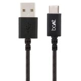 boAt Type-C A400 | Type-C to USB A 2 Mtrs Cable| 3A Fast Charging & 480mbps Data Transmission | Compatible for all Smartphones & Tablets (Black)