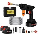 Cordless Pressure Washer Gun for Car & Bike Cleaning Water Spray Gun with Metal Lance | Portable Nozzle for Home, Garden & Floor CleaningCar Rechargeable 48V 12000mAh r (S Black)