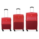 Aristocrat Drift Set of 3 Soft Case (S+M+L) Trolley Bags, Red